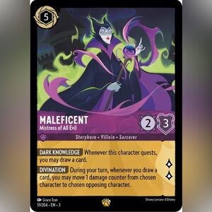 Disney Lorcana Maleficent Legendary Non Foil Card 51/204 EN 3